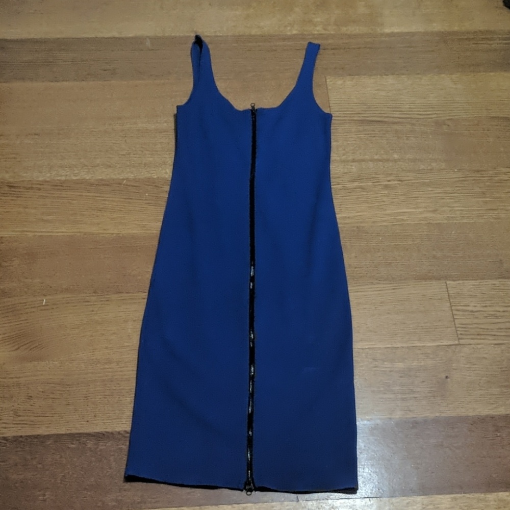 Forever 21 Blue Spandex Zipper Dress